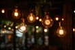 © shobakhul - A group of vintage light bulbs hanging from the ceiling,generative ai image
