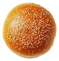 PNG Freshly baked sesame seed hamburger bun on display