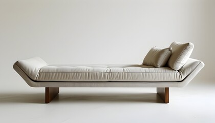 Stylish upholstered bench with modern design and cozy seating against a crisp white background