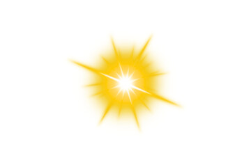 Wall Mural - glow light effect isolated on transparent background. gold glowing light explodes on png. explosion 