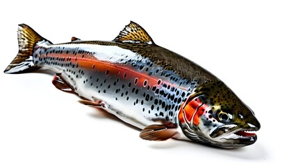 Trout Displayed on a White Background