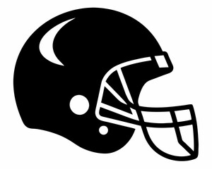 Wall Mural - American Football Helmet  black  silhouette icon