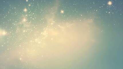 Wall Mural - A breathtaking view of the night sky filled with twinkling stars, capturing the vastness of the universe against a soft, light solid color background,No blurriness