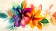 © PondLord - A vibrant abstract floral composition featuring bright colors and intricate petal designs set against a light solid color background,No blurriness