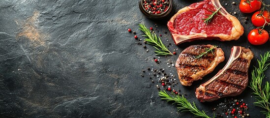 Grilled Beef Steaks with Herbs and Spices