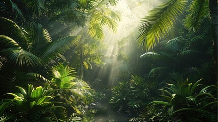 Tropical Rainforest. Generative AI.