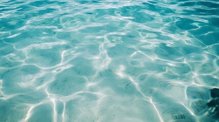 A close-up of crystal clear sea water, highlighting the textures and colors against a minimalistic light solid color background,No blurriness