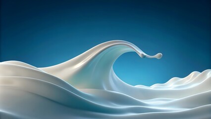 creamy milk wave splashing on a smooth blue backdrop