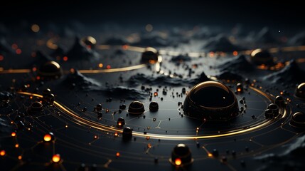 Amazing dark abstract luxury background with circles.