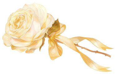 PNG Elegant yellow rose illustration