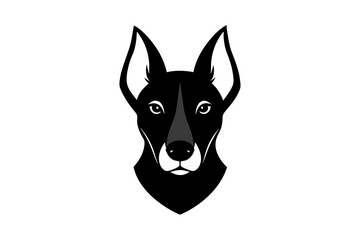 Wall Mural - A dog head icon vector art illustration, featuring a modern stylish shape with an underline, set on a solid white background vector art illustration