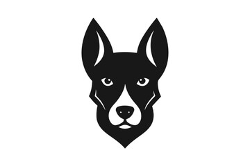 Wall Mural - A dog head icon vector art illustration, featuring a modern stylish shape with an underline, set on a solid white background vector art illustration