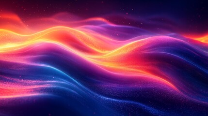 Wall Mural - Abstract glowing waves in neon colors Generative AI