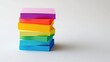 © Boris - Bright rainbow-colored sticky notes stack