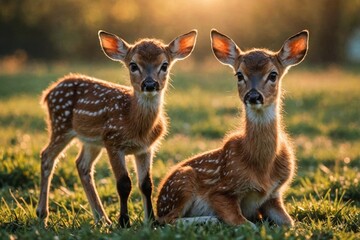 kitten and baby deer - cute baby animals