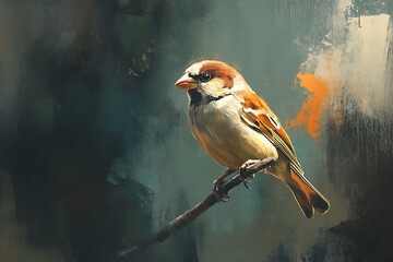 Wall Mural - bird on a branch