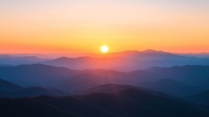 Wall Mural - Sunrise Over Mountain Range