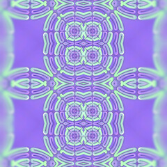 Leinwandbilder - Digital illustration of a symmetrical and repetitive pattern of a series of interconnected wavy lines. 3d rendering