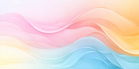 A colorful wave of frosting with a pink, yellow, and blue stripe. The colors are vibrant and the wave is smooth and flowing