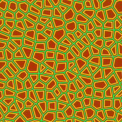 Aufkleber - Geometric red and green geometric mosaic pattern. 3d rendering illustration