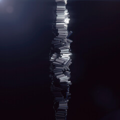 Aufkleber - Illustration of a column of shiny metallic rectangular elements. 3d rendering