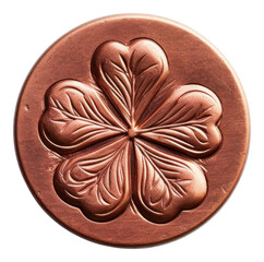 Wall Mural - PNG  Clover leaf Seal Wax Stamp chocolate pendant jewelry.