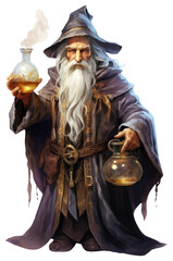 Sticker - PNG Old alchemist wizard white background architecture photography.