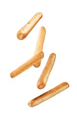 Poster - Bread sticks grissini on a white isolated background