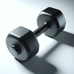 Chrome dumbbell isolated on a white background, perfect for gym equipment or fitness training