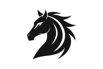 horse, golden, head, icon, modern, stylish, shape, underline, white, background, animal, logo, design, minimal, silhouette, graphic, vector, art, elegant, luxury, symbol, equine, illustration, abstrac