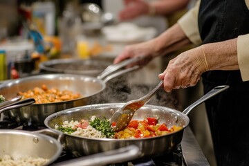 Hands-on cooking of low-sodium nutritious dishes for seniors during a community workshop