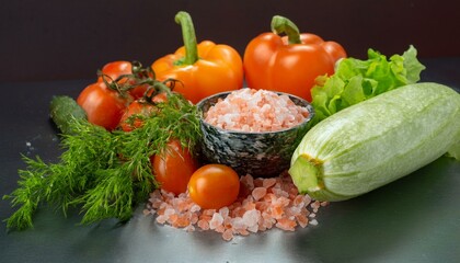 Himalayan pink salt in wooden bowl, Healthy food ingredient. ai generated