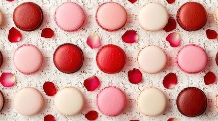 Poster -  A Colorful Table Topped with Pink and Red Macaroni