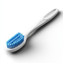 White Toothbrush with Blue Bristles