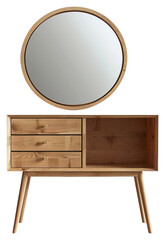 Poster - PNG  Minimalist wooden vanity with mirror