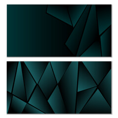 Abstract polygonal pattern. Set of two dark gradient polygonal backgrounds. Background design, cover, postcard, banner, wallpaper