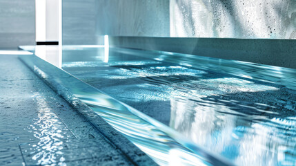 Wall Mural - glass surfaces: elements that replicate glass with reflections and refractions, adding lightness and