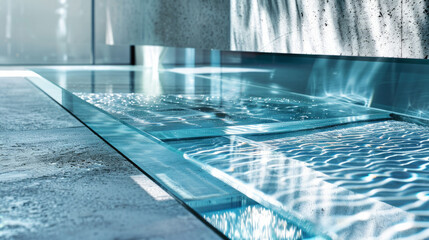 Wall Mural - glass surfaces: elements that replicate glass with reflections and refractions, adding lightness and