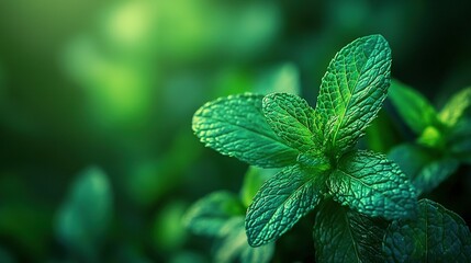 Canvas Print -    a leafy plant, featuring green foliage in the foreground and a slightly blurred background