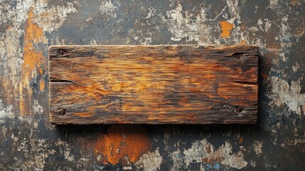 Broken Wood Board on Grungy Background