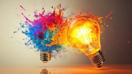 Business start up and creative bright idea concept