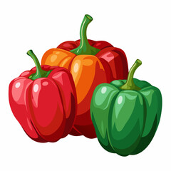 Poster - red pepper on a white background