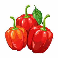 Poster - red pepper on a white background