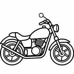 Canvas Print - motorcycle, vector illustration line art