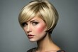 © Four888 - Short, Sleek Hairstyle Angled From The Front, Cut Evenly Across The Bottom, And Styled With Volume And Movement.