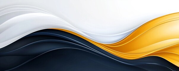 Wall Mural - Abstract background with fluid waves in blue, yellow, and white colors