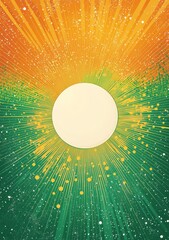 Canvas Print - colorful abstract background with radiant sunburst and bright circular patterns