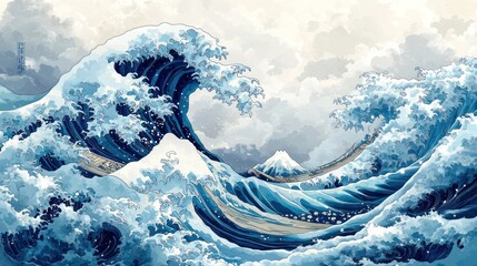 The Great Wave off Kanagawa,  Woodblock Print