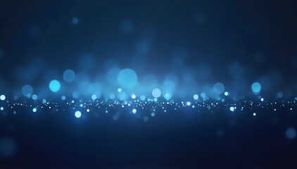Wall Mural - background with a bokeh effect with various-sized light circles and particles on a gradient blue bac