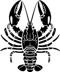 Lobster and shell illustration, marine life icon design